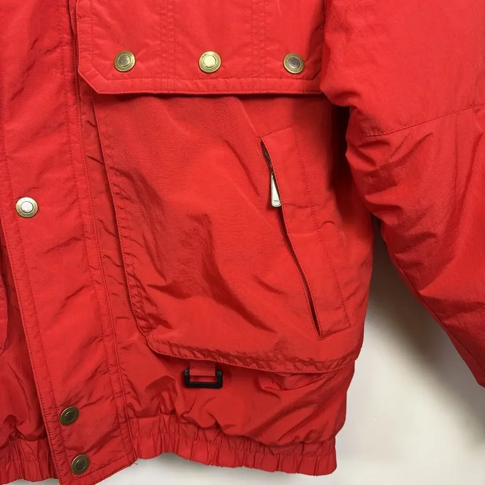 Vintage 80s Red Ski Puffer Jacket Retro Ski Gorpcore Oversized XL - Picture 13 of 16